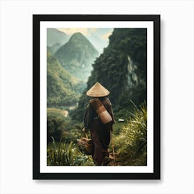 Asian Woman In A Hat Art Print