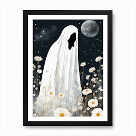 Sheet Ghost In A Field Of Flowers Painting (24) Art Print