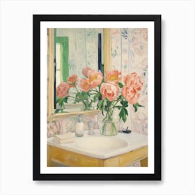 A Vase With Peony, Flower Bouquet 1 Art Print