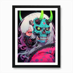 Anime Girl With Horns 5 Art Print