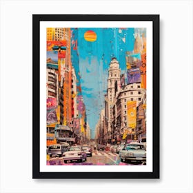 Buenos Aires   Retro Collage Style 2 Art Print