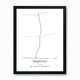 Mapleton,Canada Minimalist Map Art Print