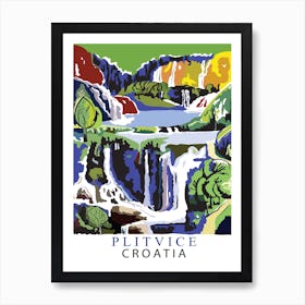 Plitvice Waterfalls, Croatia Art Print