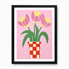 Tulip Flower Vase 2 Art Print