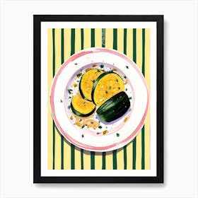 A Plate Of Pumpkins, Autumn Food Illustration Top View 17 Art Print