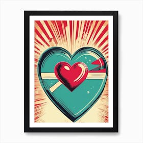 Retro Heart 6 Art Print