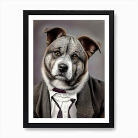 Dog In A Suit 2 Art Print