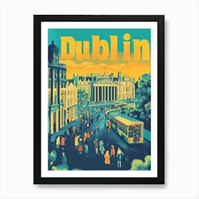 Aihrgdesign A 1970s Inspired Travel Poster For Dublin 2 Art Print