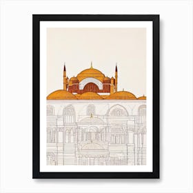 Hagia Sophia 3 Istanbul Boho Landmark Illustration Art Print