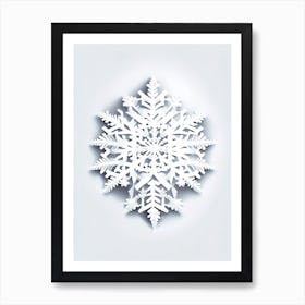 White, Snowflakes, Marker Art 3 Art Print