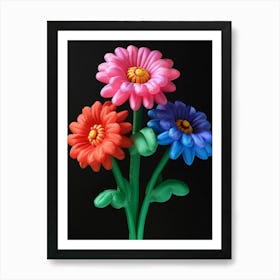 Bright Inflatable Flowers Zinnia 2 Art Print