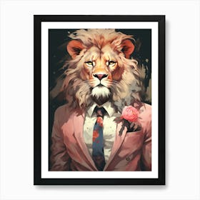 Lion In A Suit 2 Art Print