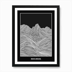 Beinn Bheoil Line Drawing 3 Poster Art Print