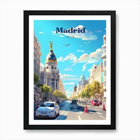 Madrid Spain Summer Travel Art Art Print