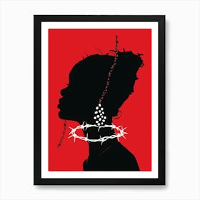 Woman With Barbed Wire Art Print