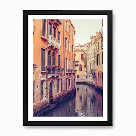 Venice Canal Retro, Italy Art Print