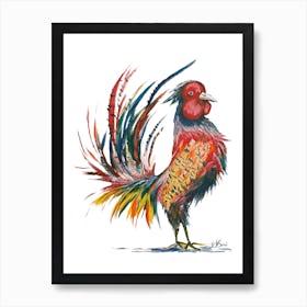 Colourful Pheasant painting Art Print