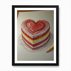 Valentine'S Day Cake Art Print