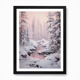 Dreamy Winter Painting Oulanka National Park Finland 1 Art Print
