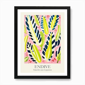 Marche Aux Legumes Endive Summer Illustration 5 Art Print