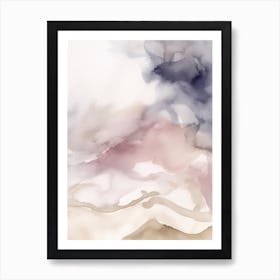 Watercolour Abstract Pink And Beige 1 Art Print