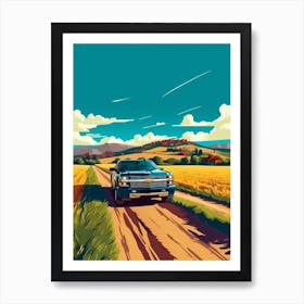 A Chevrolet Silverado In The Tuscany Italy Illustration 2 Art Print