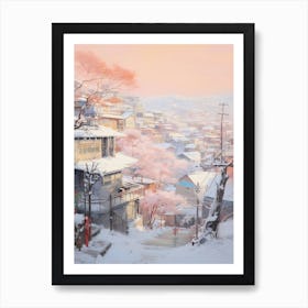 Dreamy Winter Painting Seoul South Korea 3 Art Print
