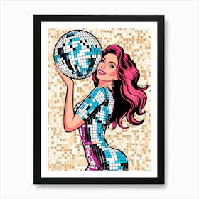 Disco Ball Girl 2 Art Print