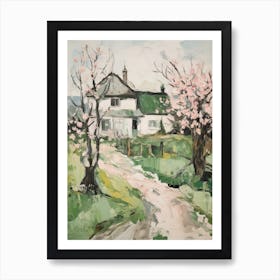 Small Cottage Countryside Farmhouse Painting With Trees 3 Art Print