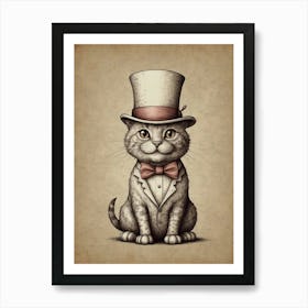 Top Hat Cat 2 Art Print