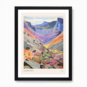 Glyder Fach Wales 2 Colourful Mountain Illustration Poster Art Print