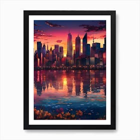 Sunset Cityscape Art Print
