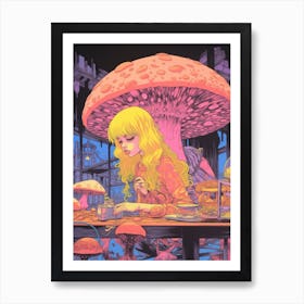 Mushroom Girl Surreal 4 Art Print