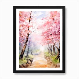 Beautiful Watercolor Cherry Blossom 1 Art Print