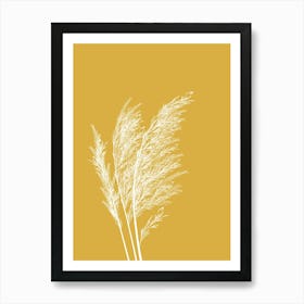 Yellow and White Grass Print 1 Art Print