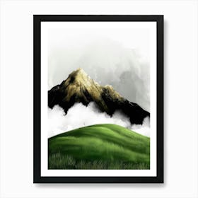Green Grass And Clouds Art Print