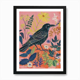 Spring Birds Raven 3 Art Print