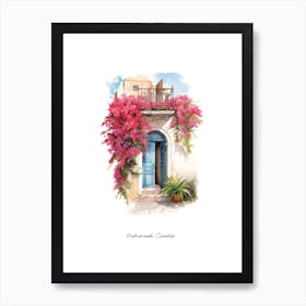 Dubrovnik, Croatia   Mediterranean Doors Watercolour Painting 1 Poster Art Print