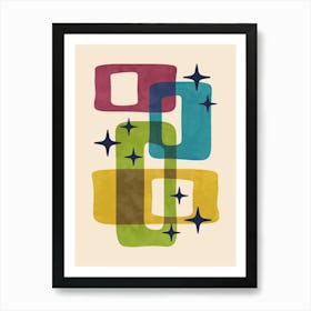 Colorful Mid Century Abstract Art Print