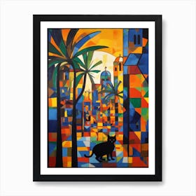 Painting Of Marrakech With A Cat 2 In The Style Of Matisse Art Print