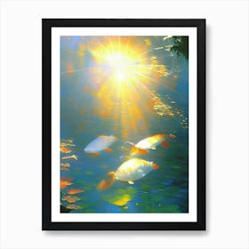 Doitsu Koi Fish 1, Monet Style Classic Painting Art Print