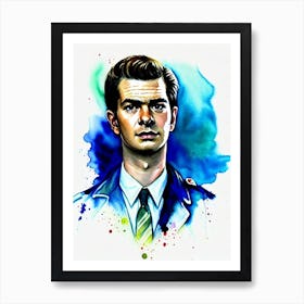 Andrew Garfield In Hacksaw Ridge Watercolor Art Print