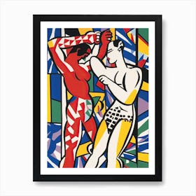 Boxing In The Style Of Matisse 1 Art Print