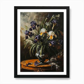 Baroque Floral Still Life Iris 3 Art Print