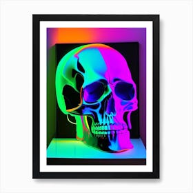 Skull With Neon Accents 1 Matisse Style Art Print