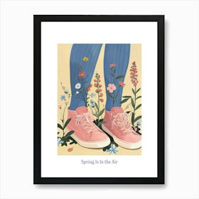 Spring In In The Air Pink Sneakers And Flowers 1 Art Print