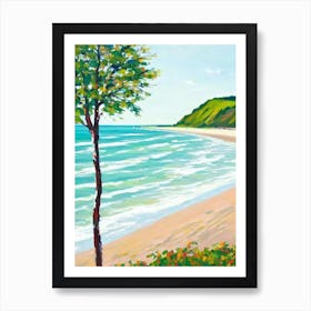 Plage Du Touquet, France Contemporary Illustration   Art Print