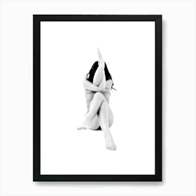 Entangled Legs and Arms Artistic Black And White Minimalist Feminine Boho Abstract Body Positivity Art Print Art Print