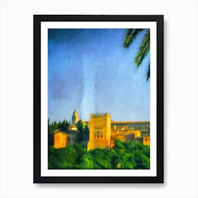 Alhambra Palace At Granada Art Print