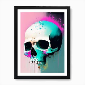 Skull With Splatter 3 Effects Paul Klee Art Print